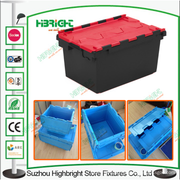 Logistic Plastic Stackable Moving Box with Hinged Lids